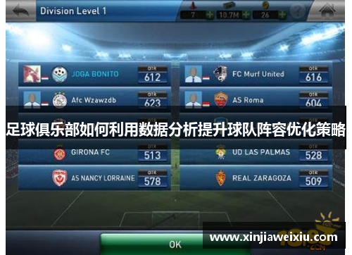 足球俱乐部如何利用数据分析提升球队阵容优化策略